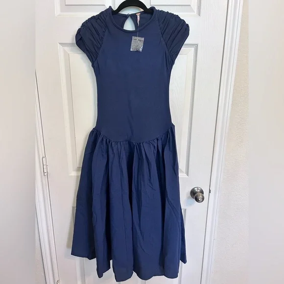 NWOT Free People, Afternoon Elegance Midi Dress, Various Sizes in Indigo Pura - Picture 2 of 9